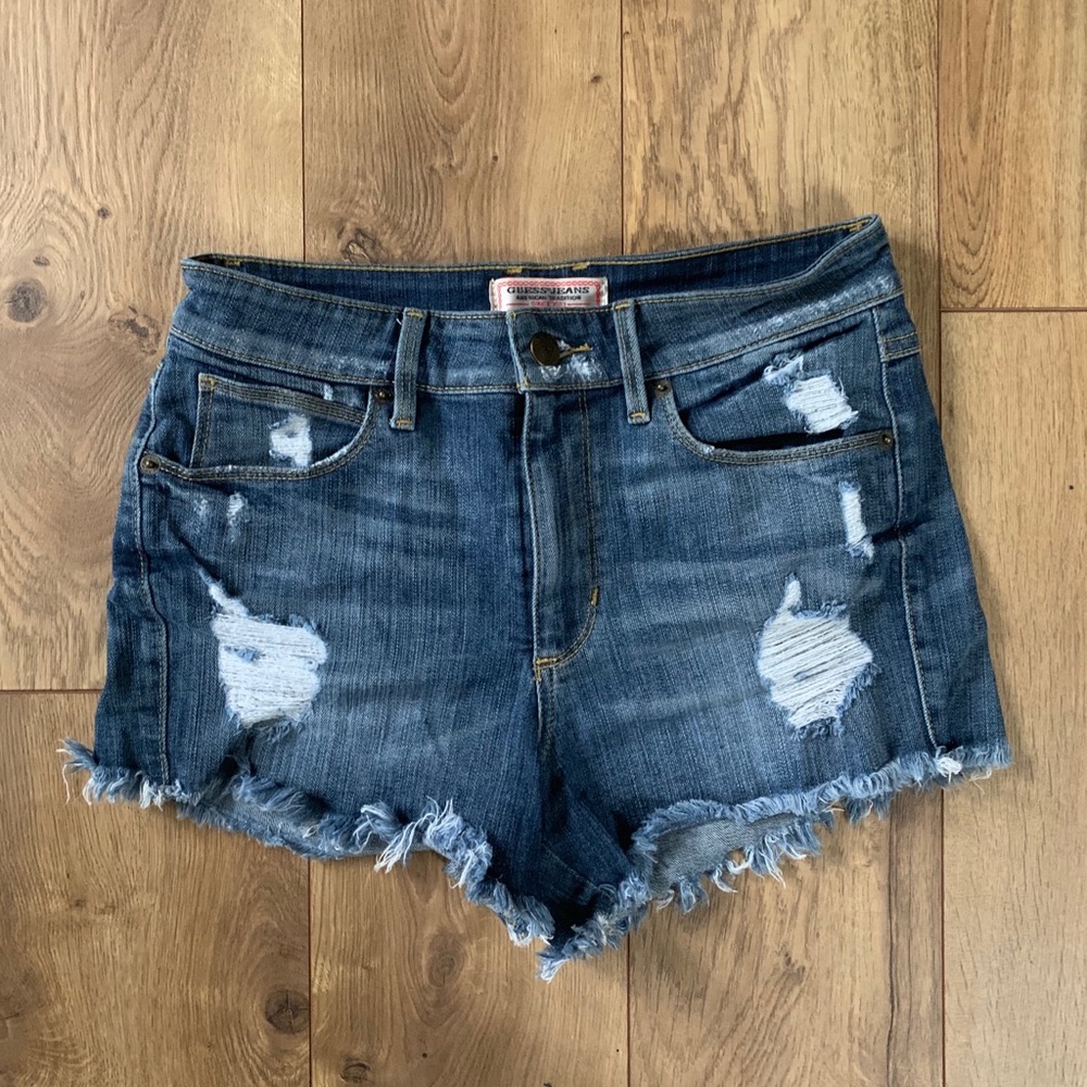 Guess vintage distressed jean shorts